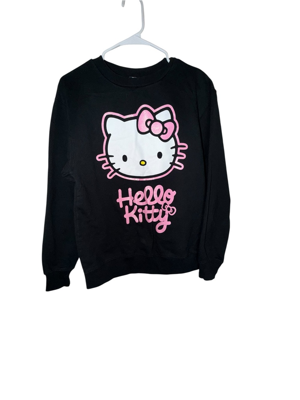 Hello Kitty Black Sweatshirt with White & Pink Graphic